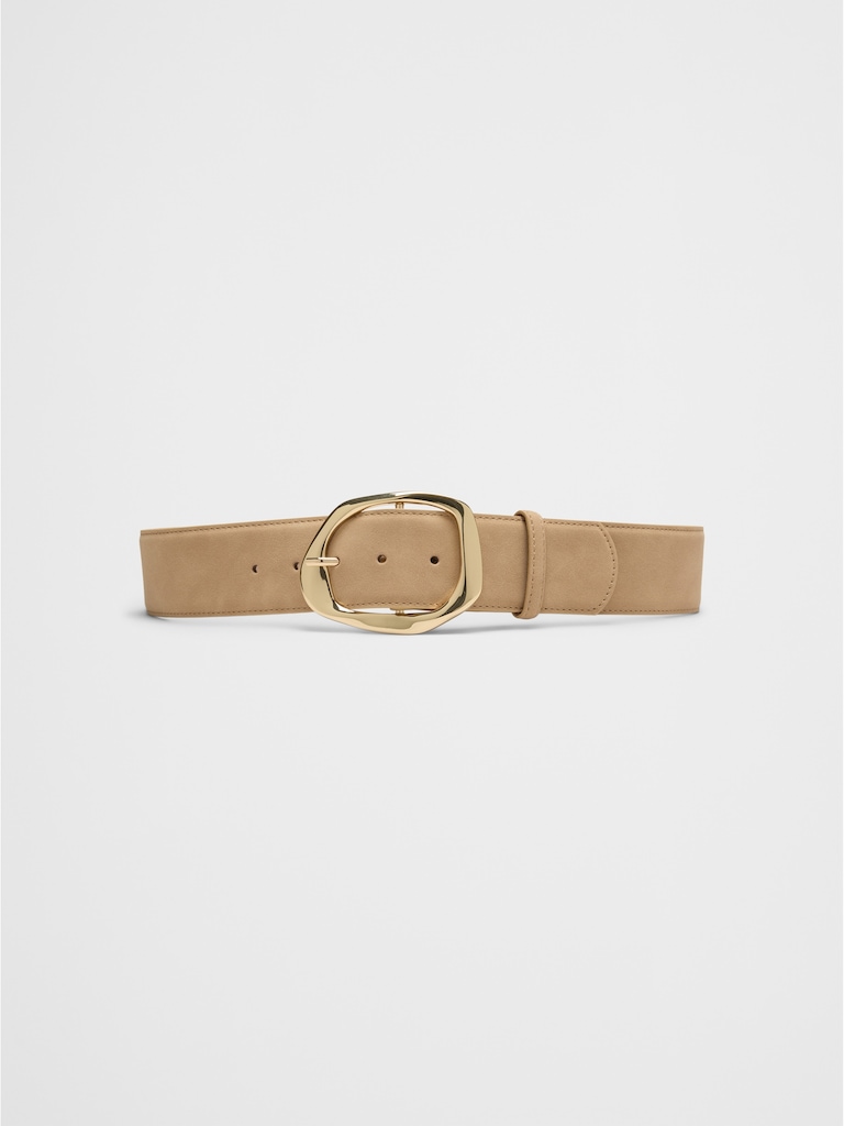 Vegan Suede Buckle Belt