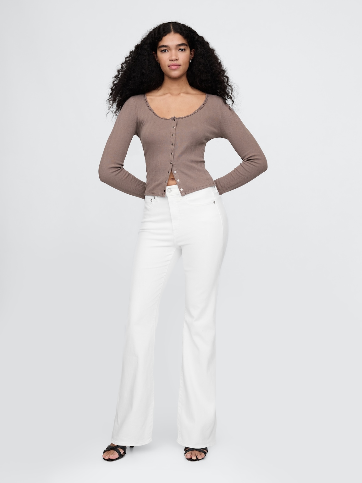 V-Neck Hardware One-Piece Swimsuit