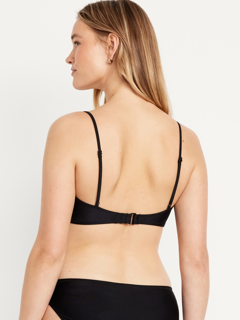 Matte Ruched Bikini Swim Top