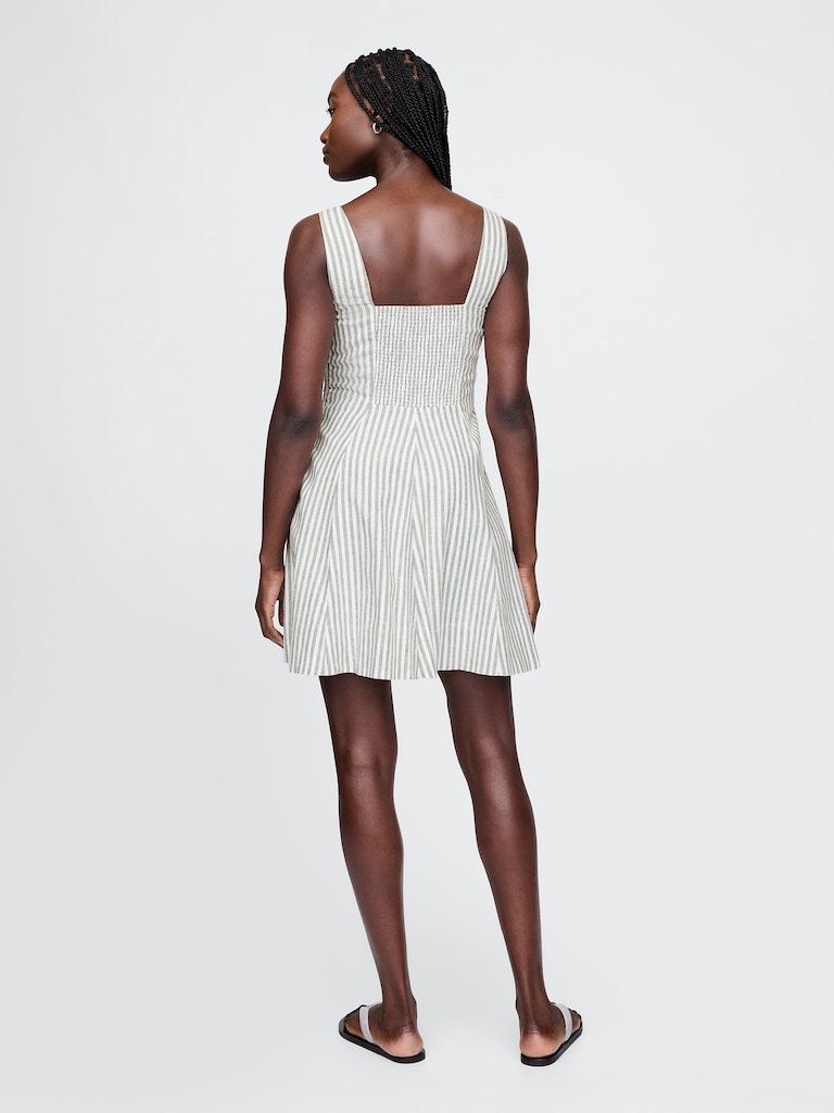Linen-Blend Mini Dress