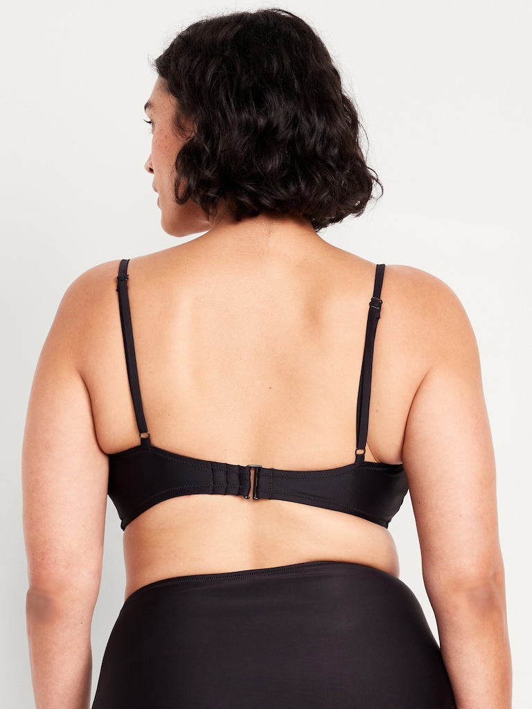 Matte Ruched Bikini Swim Top