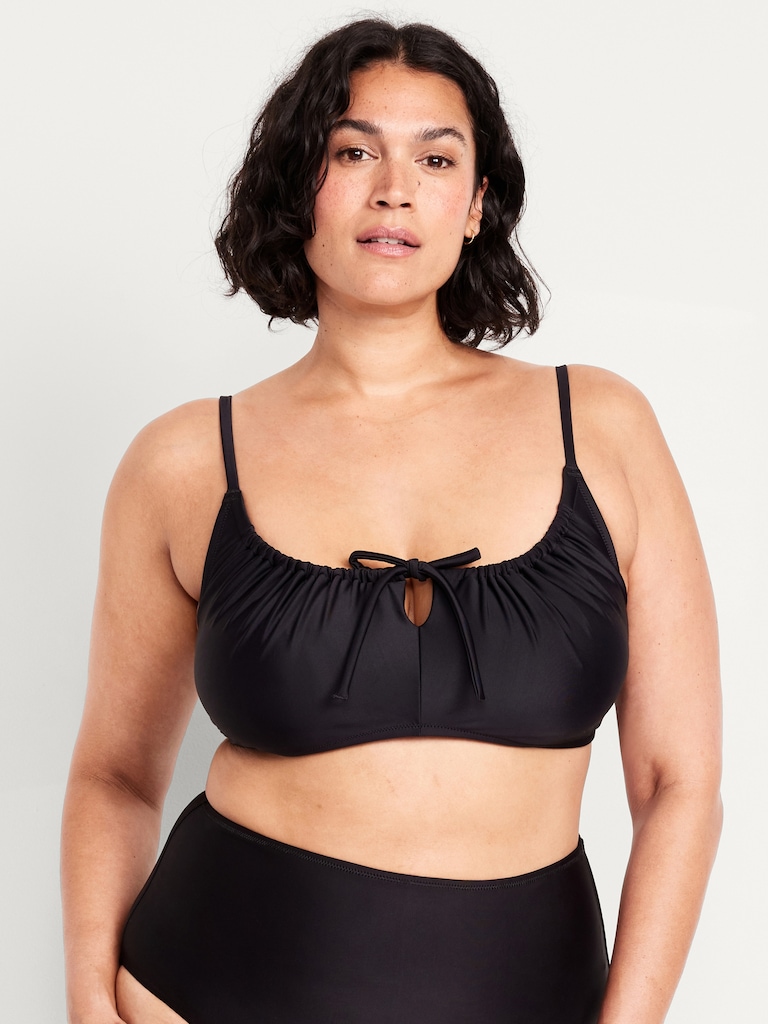 Matte Ruched Bikini Swim Top
