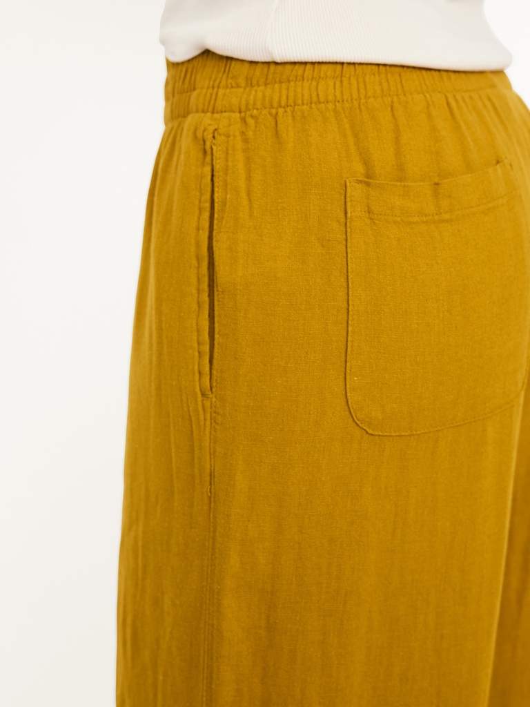High-Waisted Linen-Blend Wide-Leg Pants
