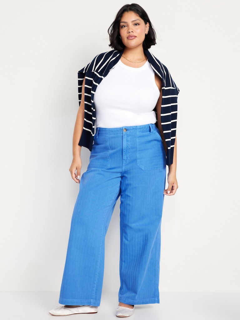 High-Waisted Baggy Wide-Leg Jeans