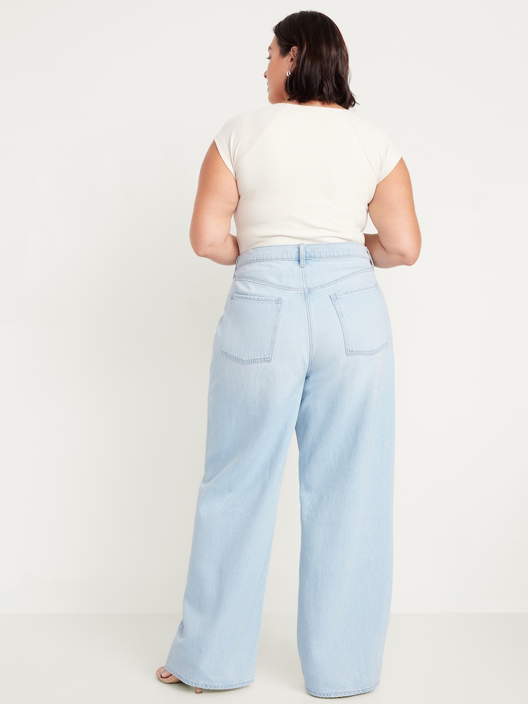 High-Waisted Baggy Wide-Leg Jeans