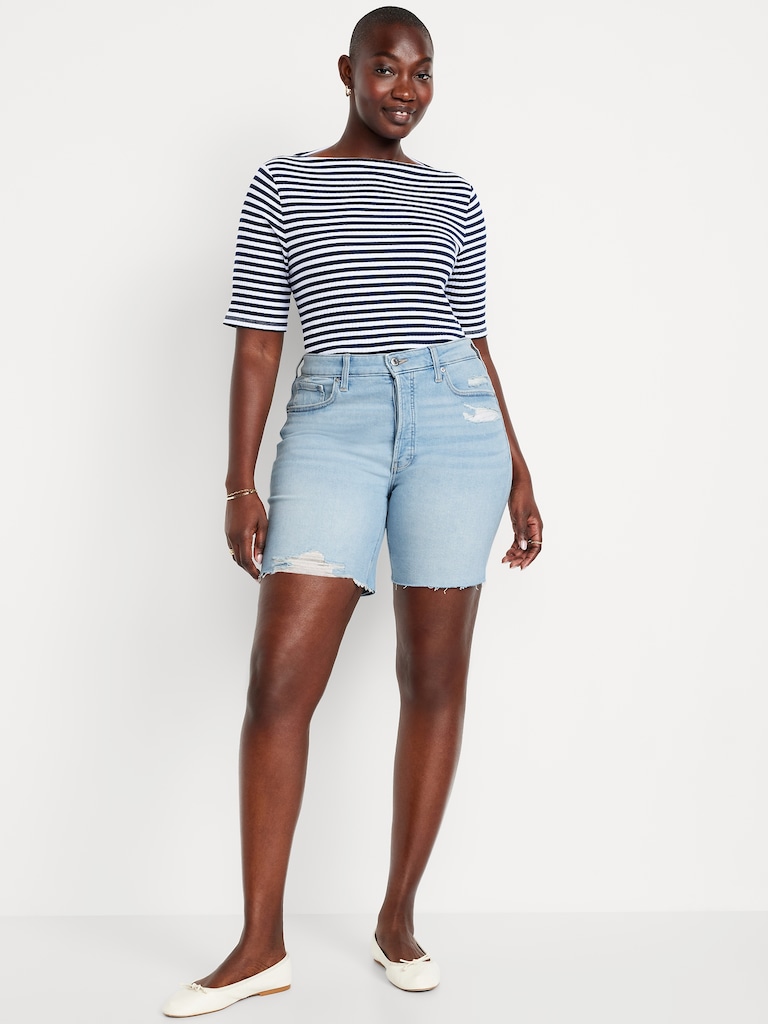 High-Waisted OG Jean Cut-Off Shorts -- 7-inch inseam