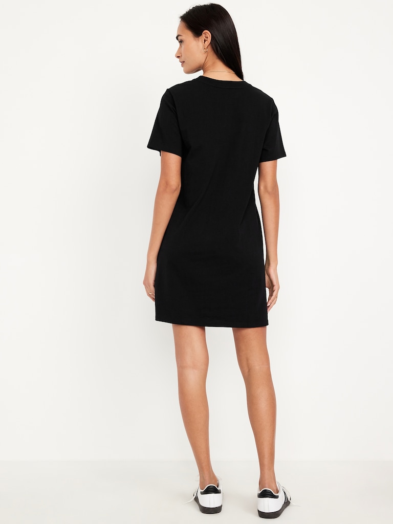 Vintage Crew-Neck Mini T-Shirt Dress