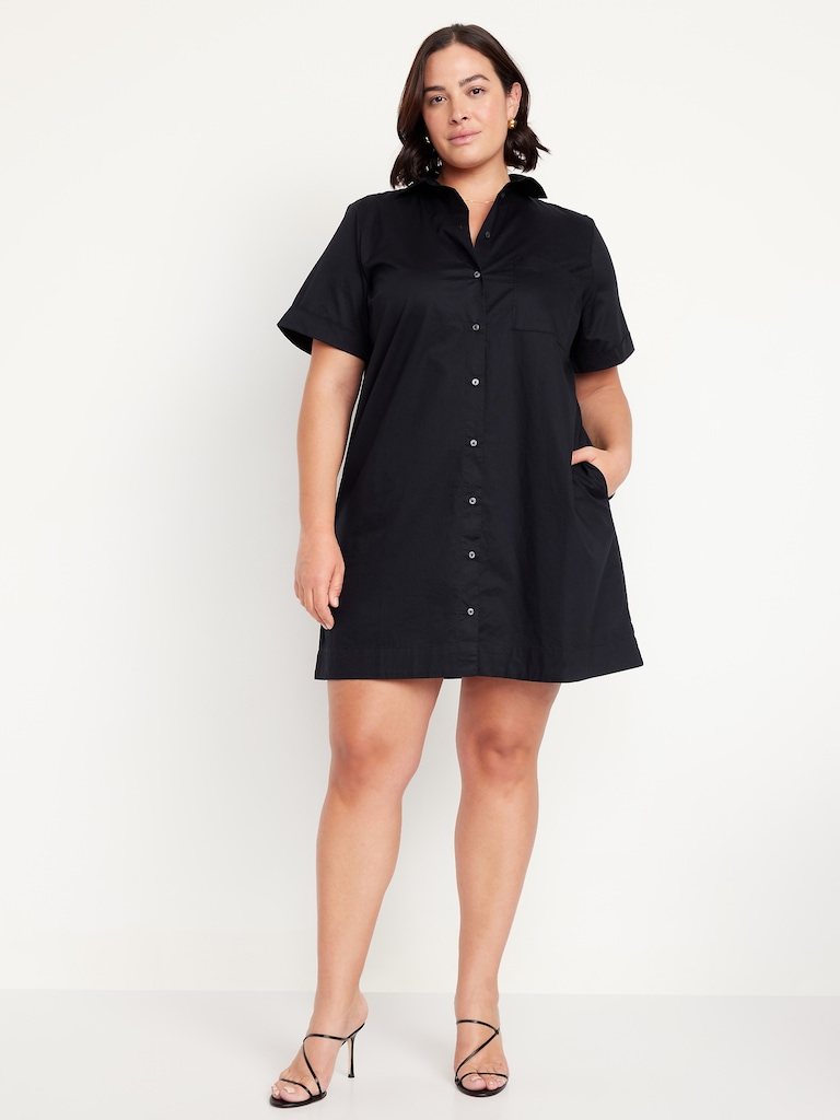 Button-Down Mini Shirt Dress