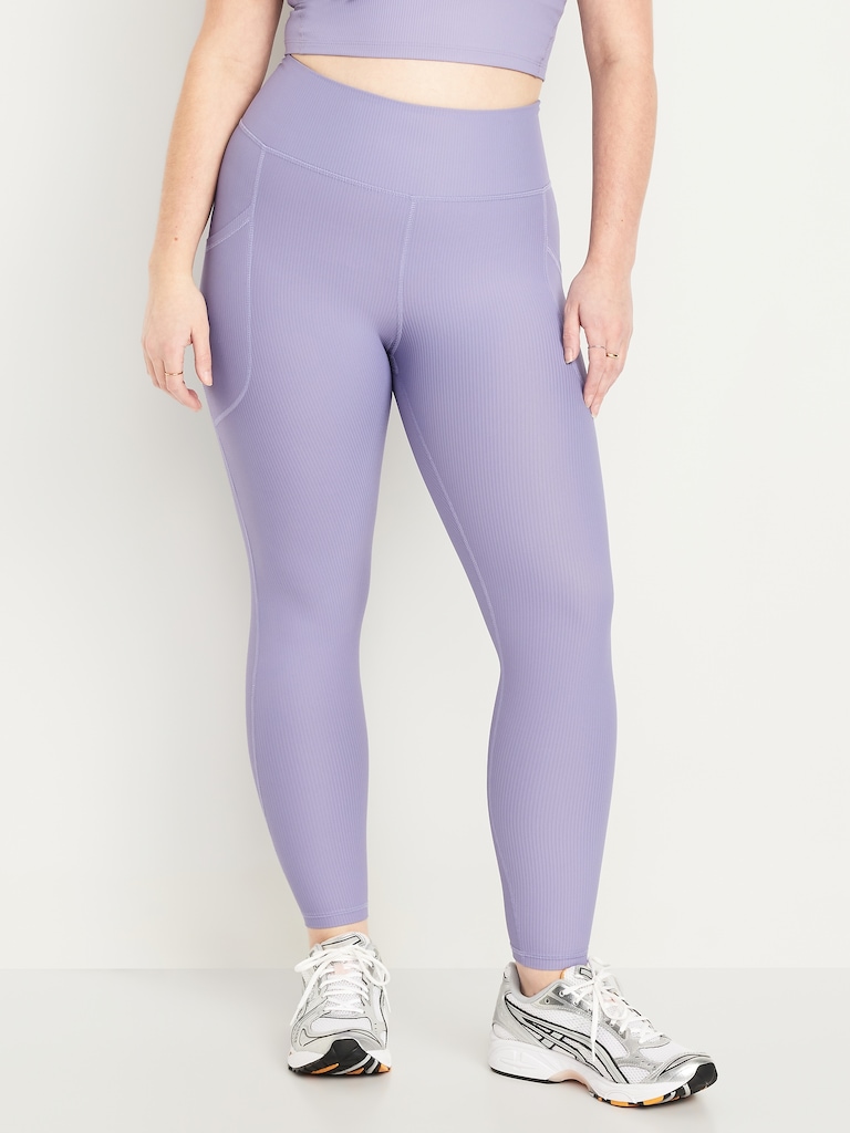 High-Waisted PowerSoft Ribbed Pocket Leggings