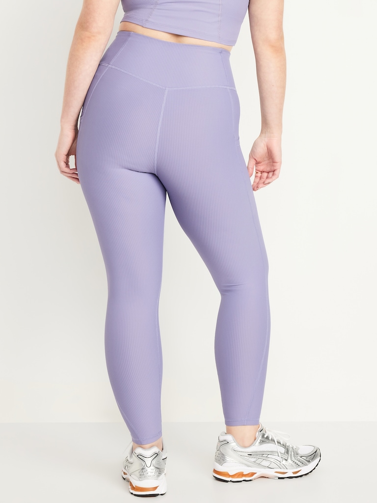High-Waisted PowerSoft Ribbed Pocket Leggings