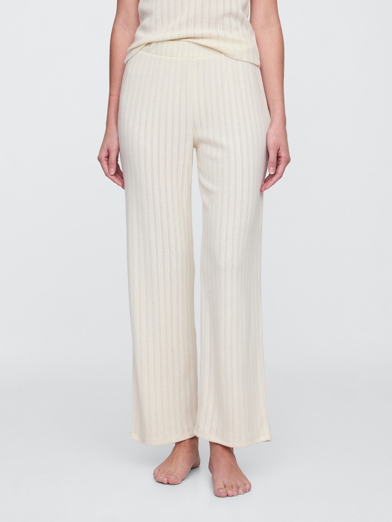 Pointelle Wide-Leg PJ Pants