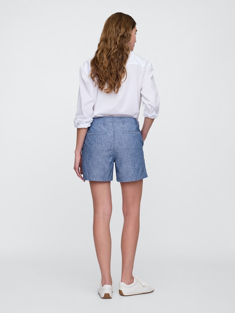 5" Mid Rise Downtown Chambray Shorts