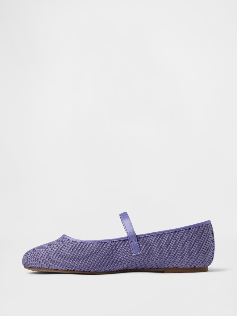 Kids Mesh Mary Jane Flats