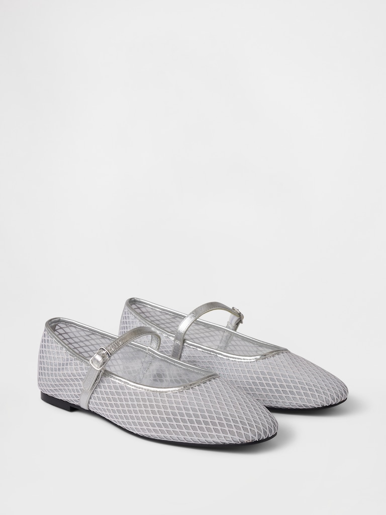 Mesh Mary Jane Flats