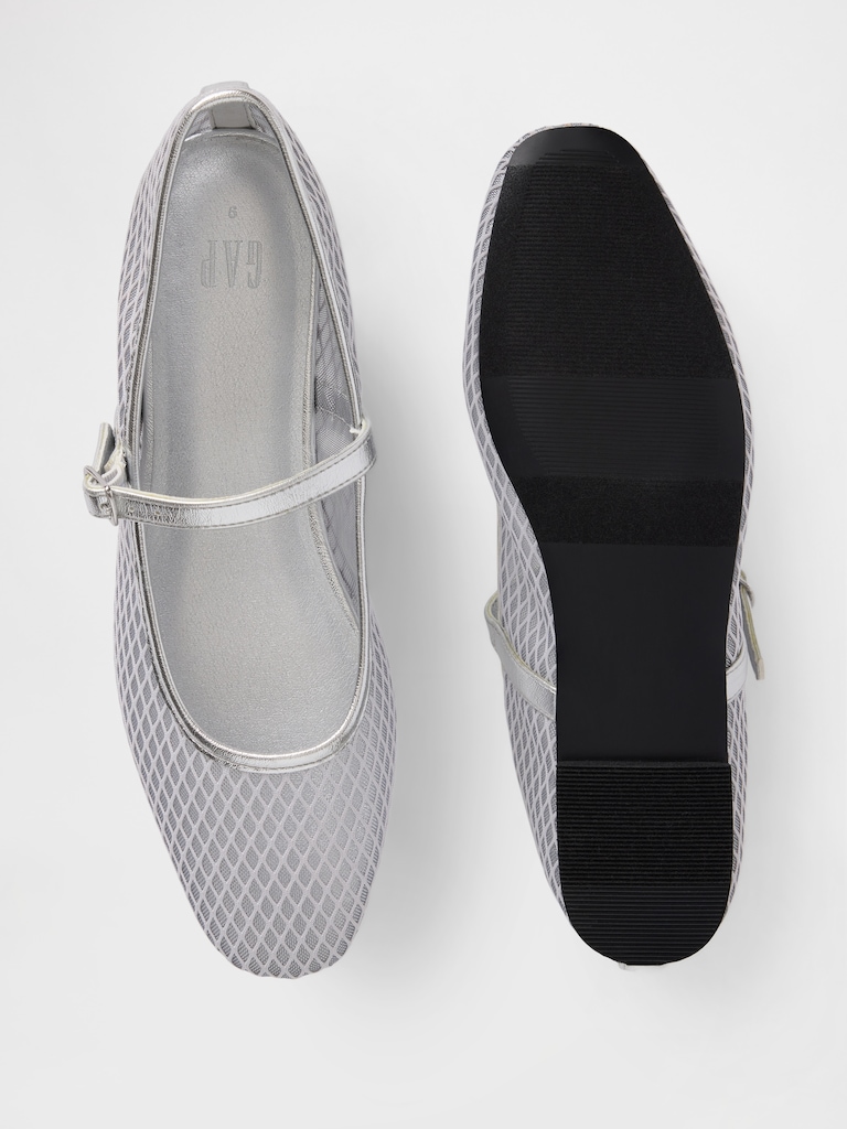 Mesh Mary Jane Flats