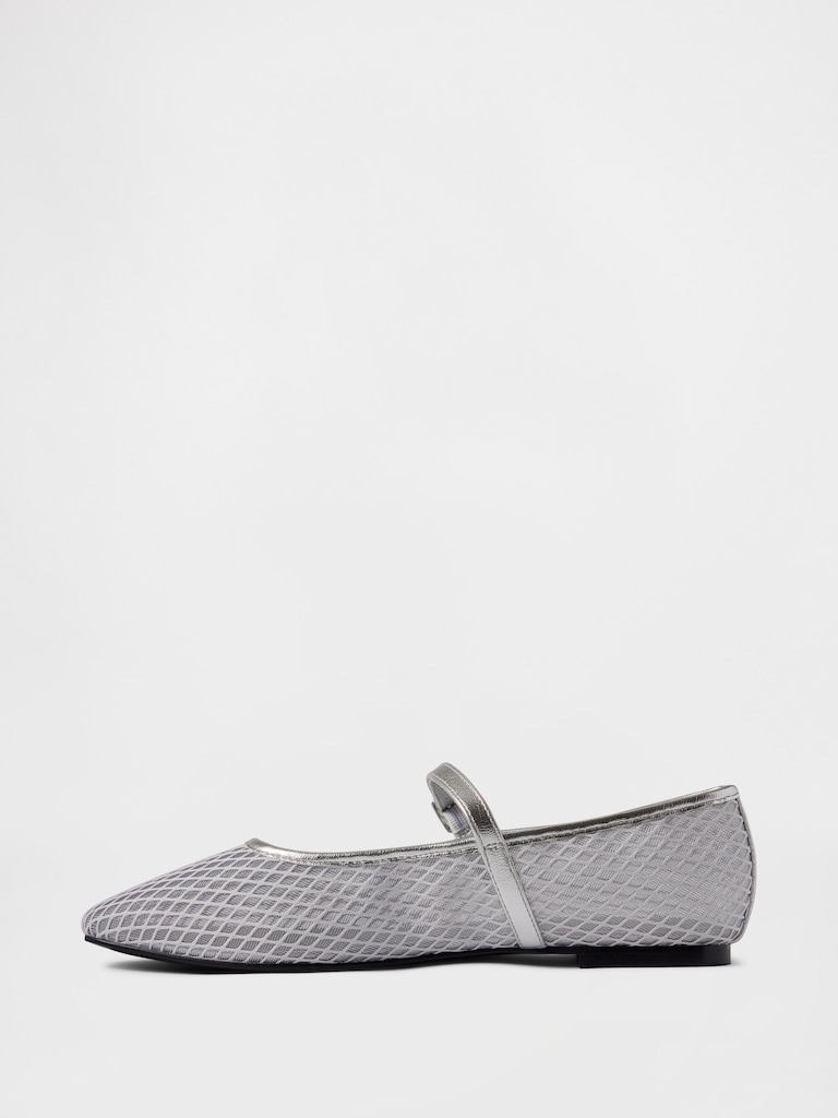 Mesh Mary Jane Flats
