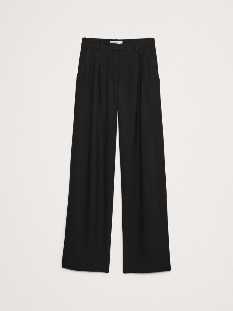 The Soho Pleated Wide-Leg Pant in Drapey Twill