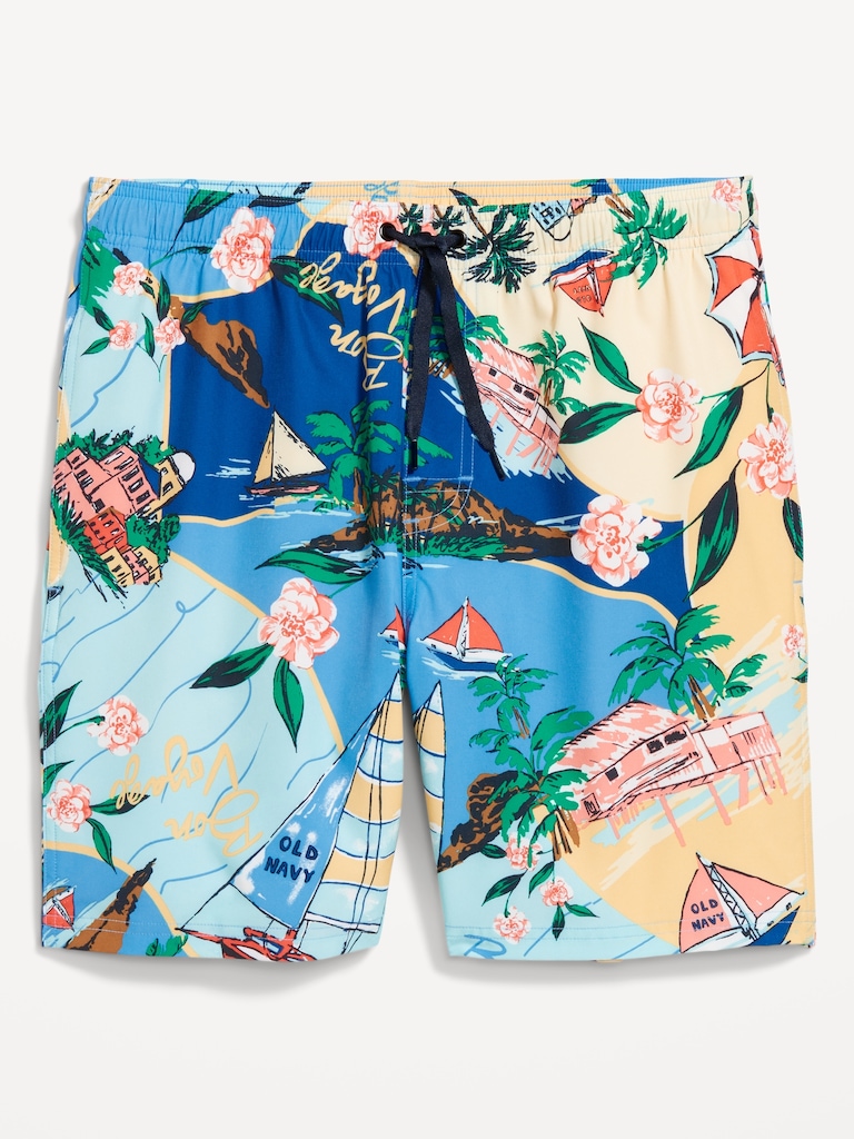 Printed Swim Trunks -- 7-inch inseam