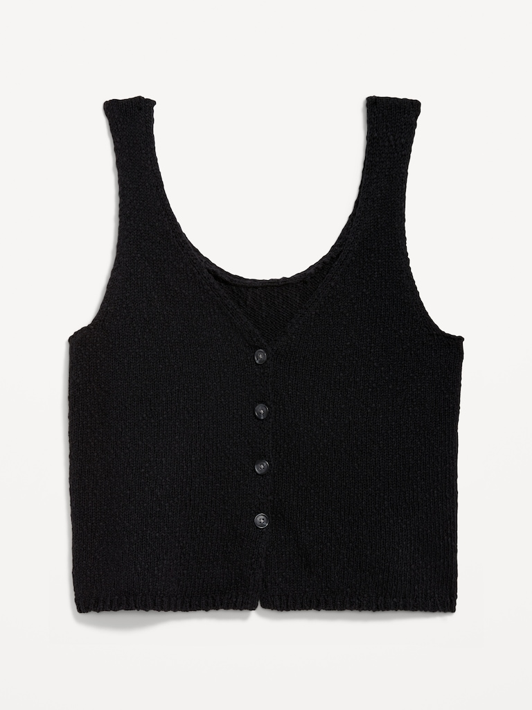 Button-Front Sweater Vest
