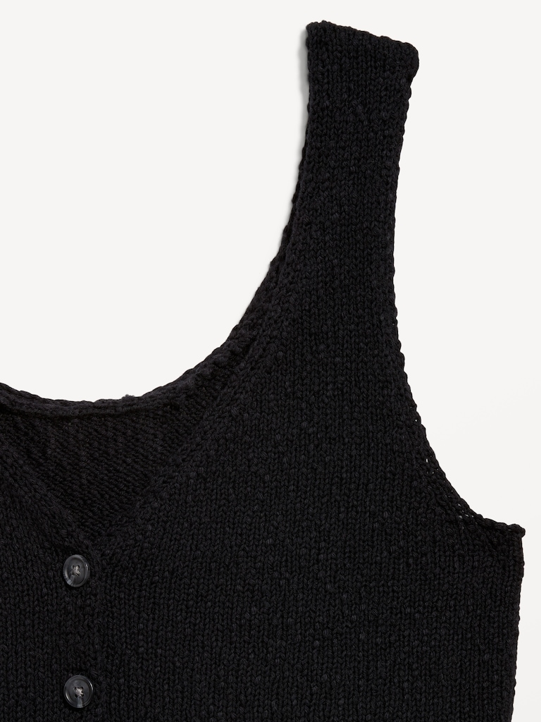 Button-Front Sweater Vest