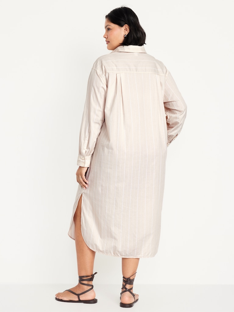 Striped Midi Shirt Dress