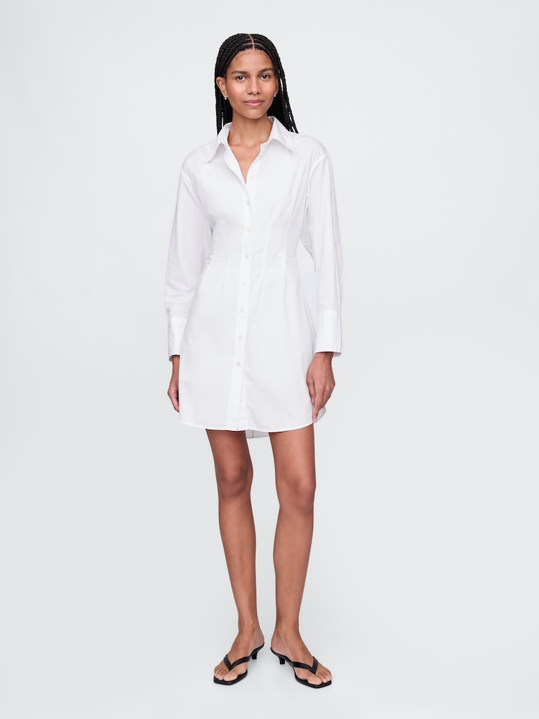 Organic Cotton Poplin Mini Shirtdress
