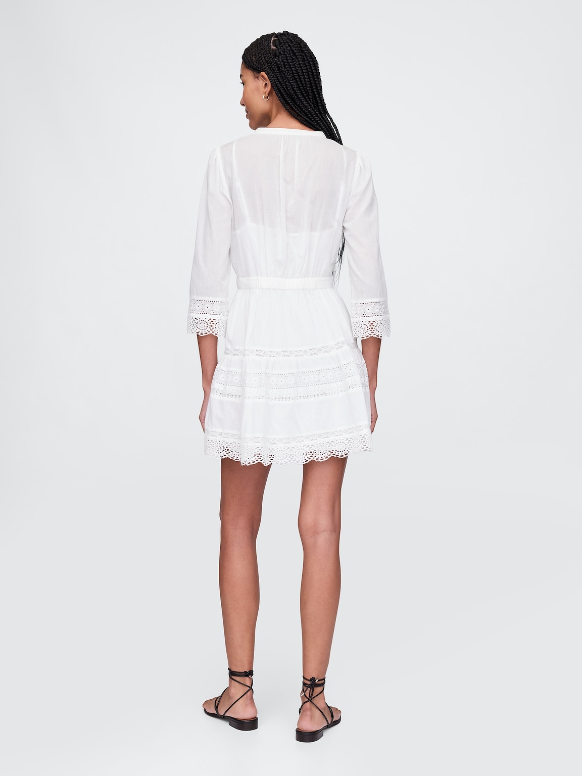 Lace-Trim Mini Dress