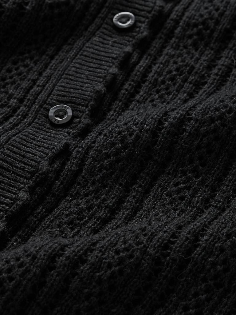 Linen-Blend Pointelle Cardigan