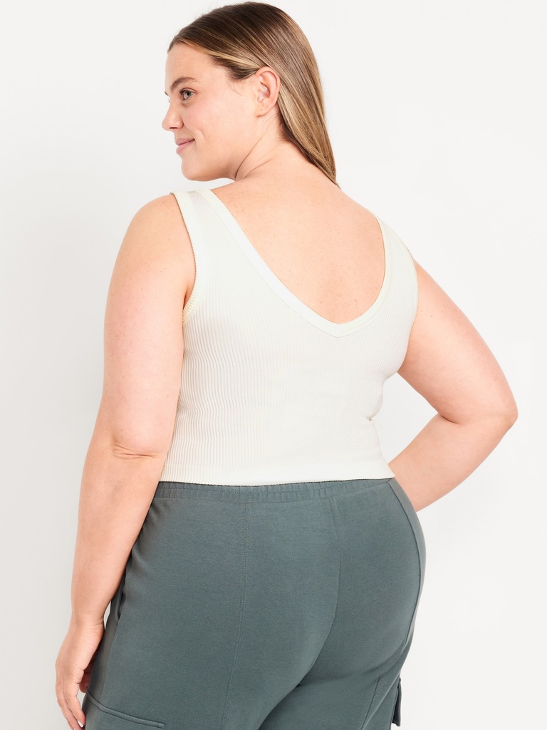 Exhale Seamless V-Neck Rib Tank