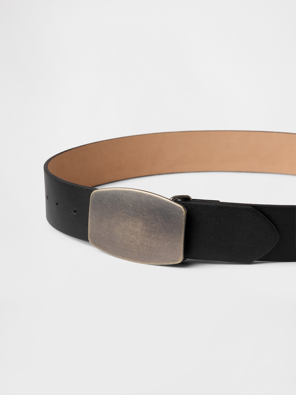 Vegan Leather Flat Buckle Belt