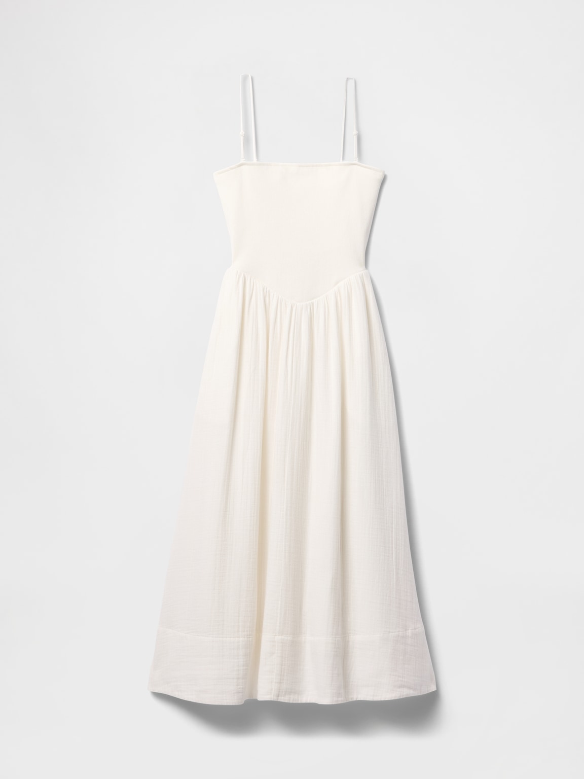 Cotton Gauze Mixed Media Maxi Dress