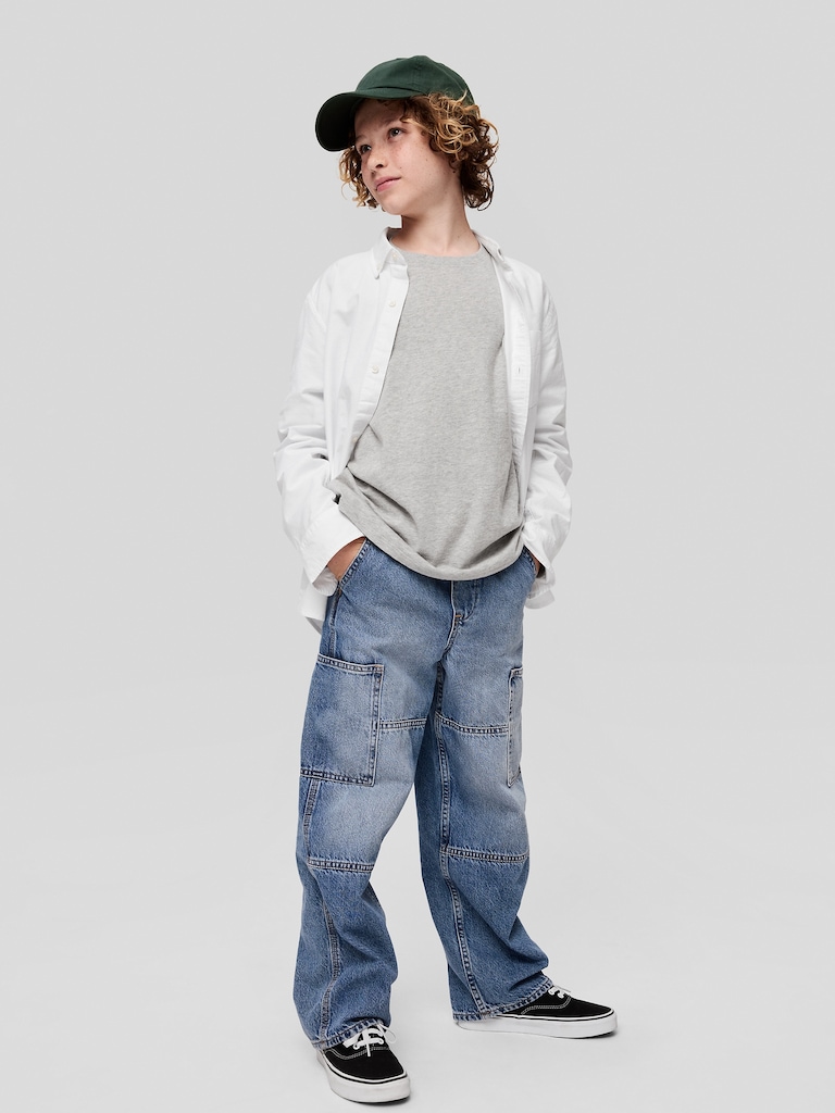 Kids Pull-On Baggy Cargo Jeans