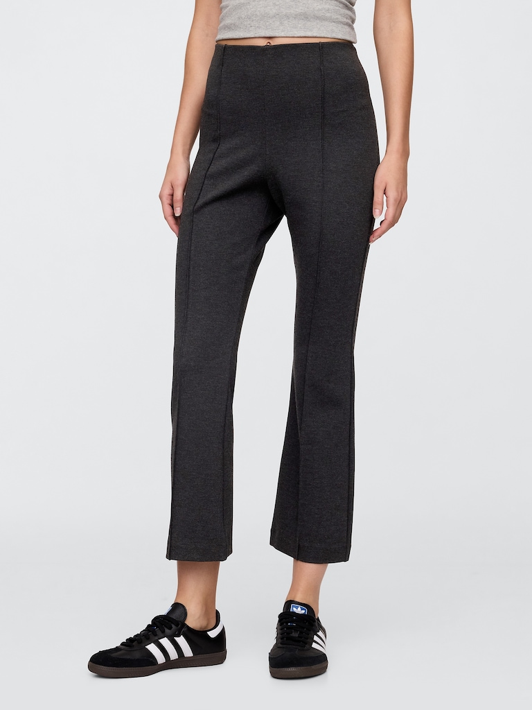 High Rise Ponte Flare Crop Pants