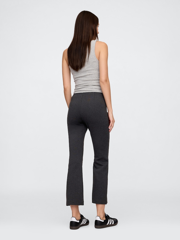 High Rise Ponte Flare Crop Pants