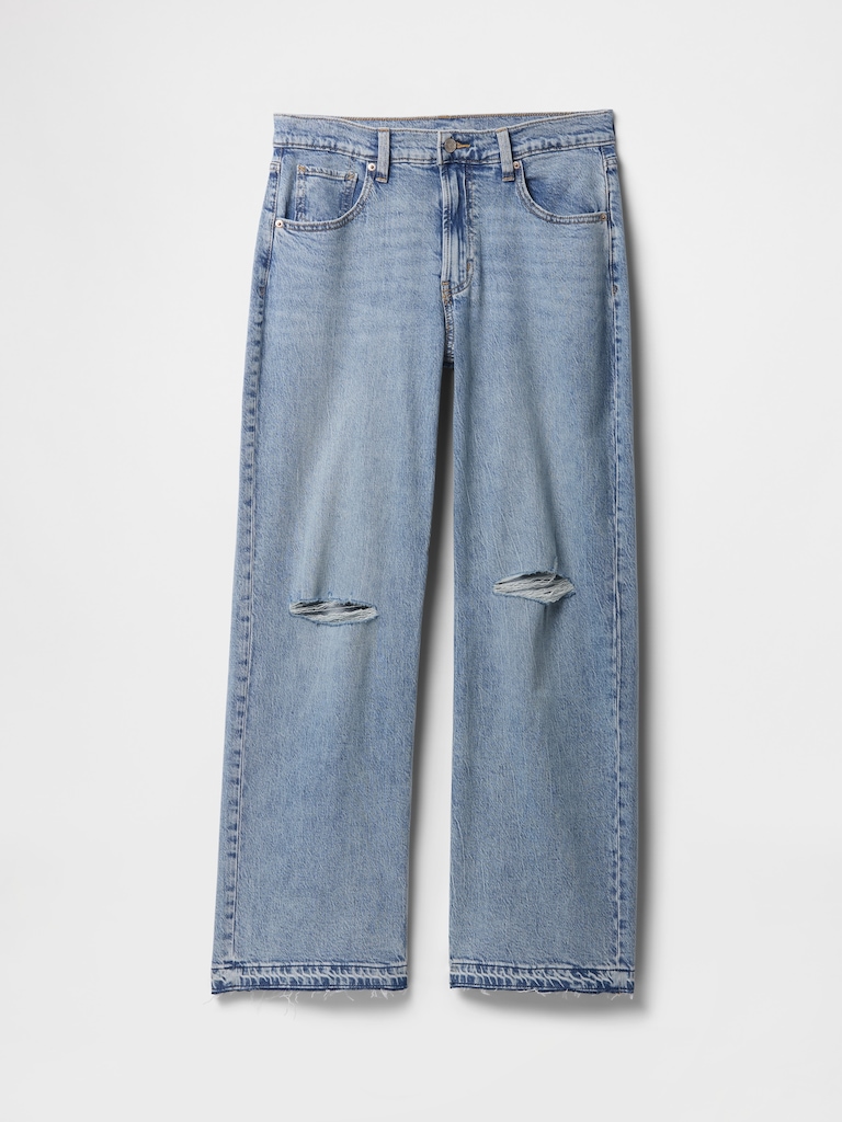 Mid Rise Destructed '90s Loose Jeans