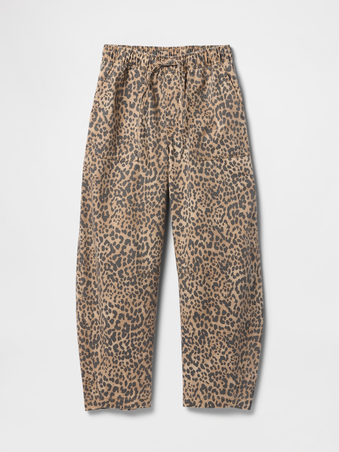 Mid Rise Soft Pull-On Barrel Jeans