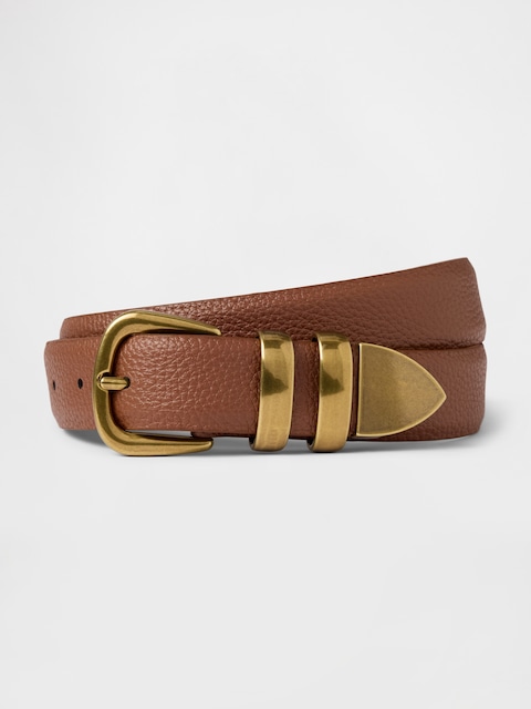 Ceinture En Cuir Marron Gap - Taille XS - Occasion