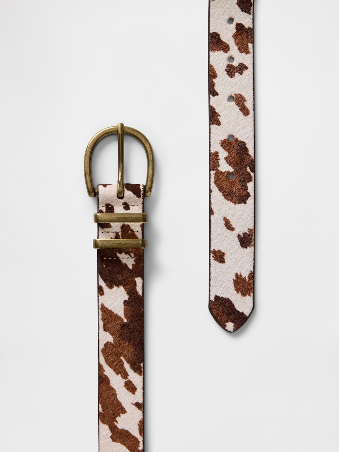 Cow Print Calf Hair Belt