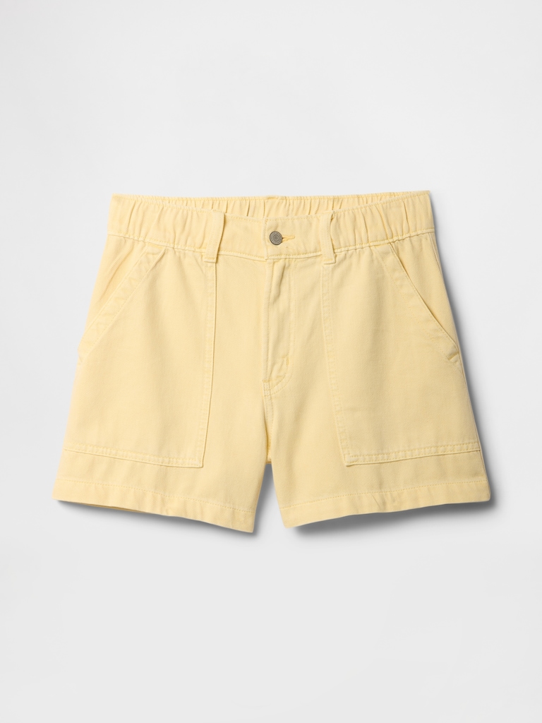 4" High Rise SuperSoft Denim Utility Shorts