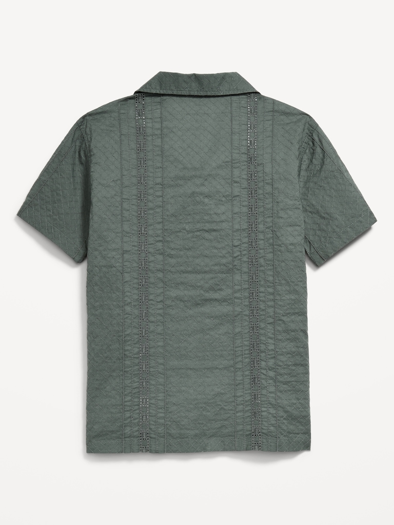 Short-Sleeve Textured Pocket Shirt for Boys