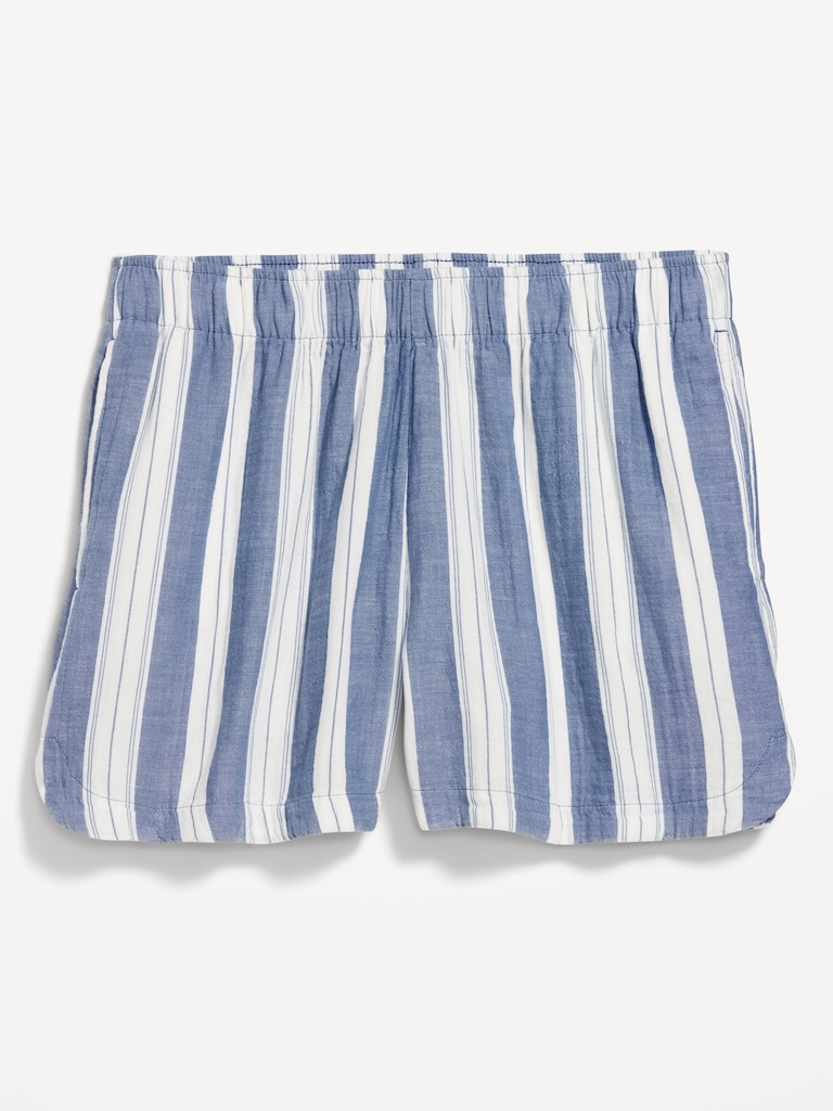 High-Waisted Crinkle Gauze Shorts -- 4-inch inseam