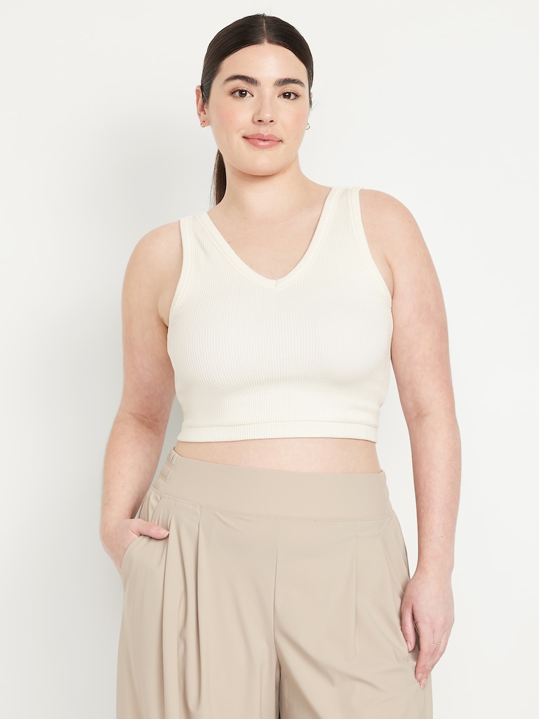 Exhale Seamless V-Neck Rib Tank