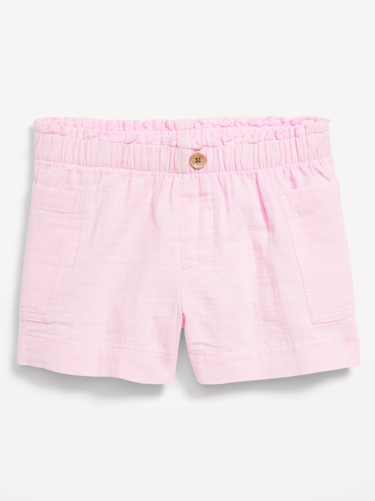 Loose Double-Weave Utility Shorts for Girls