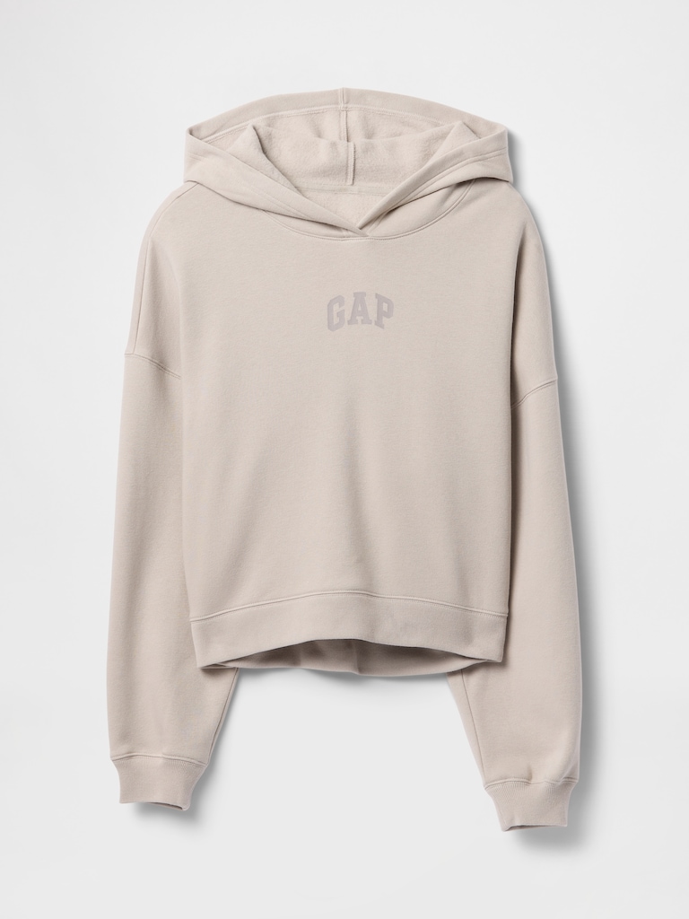 Relaxed Gap Mini-Logo Cropped Hoodie