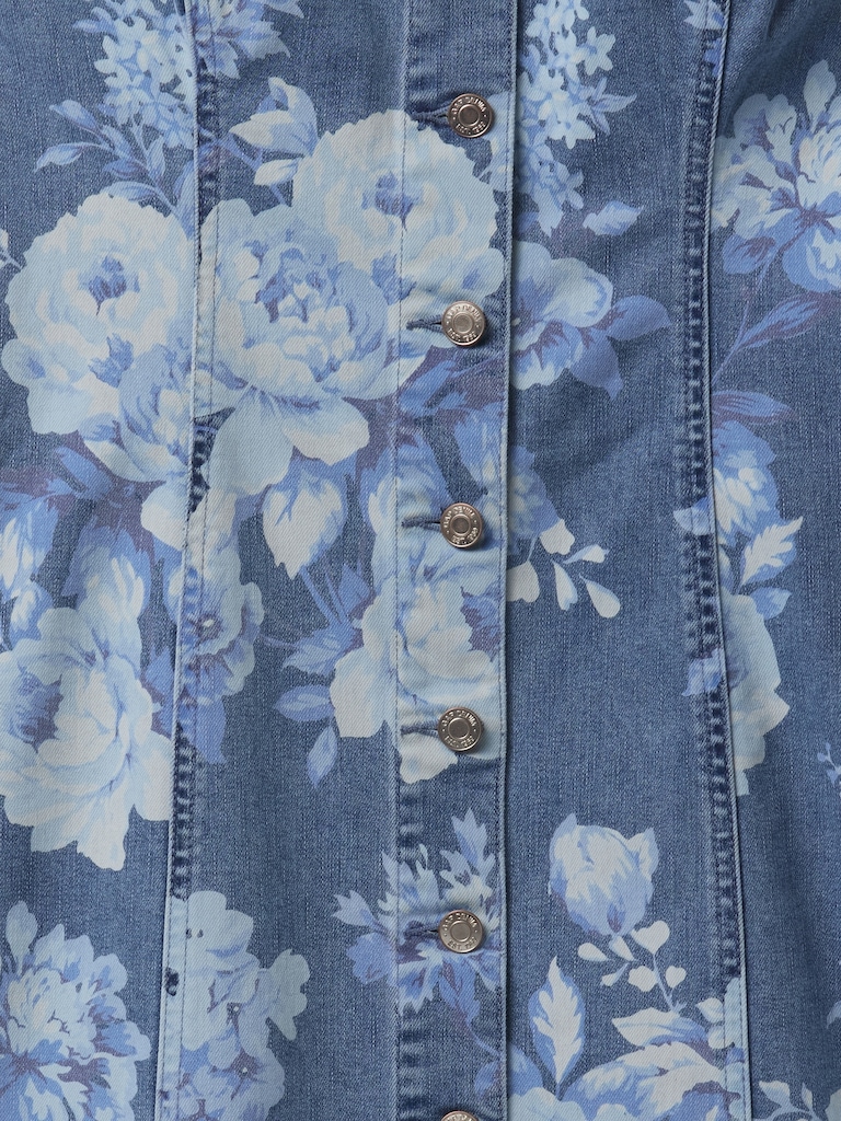 Denim Floral Mini Dress