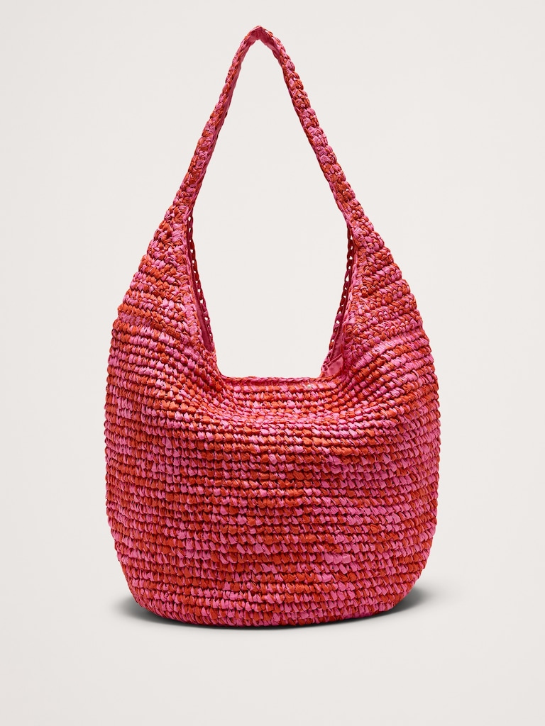 Marled Raffia Tote Bag