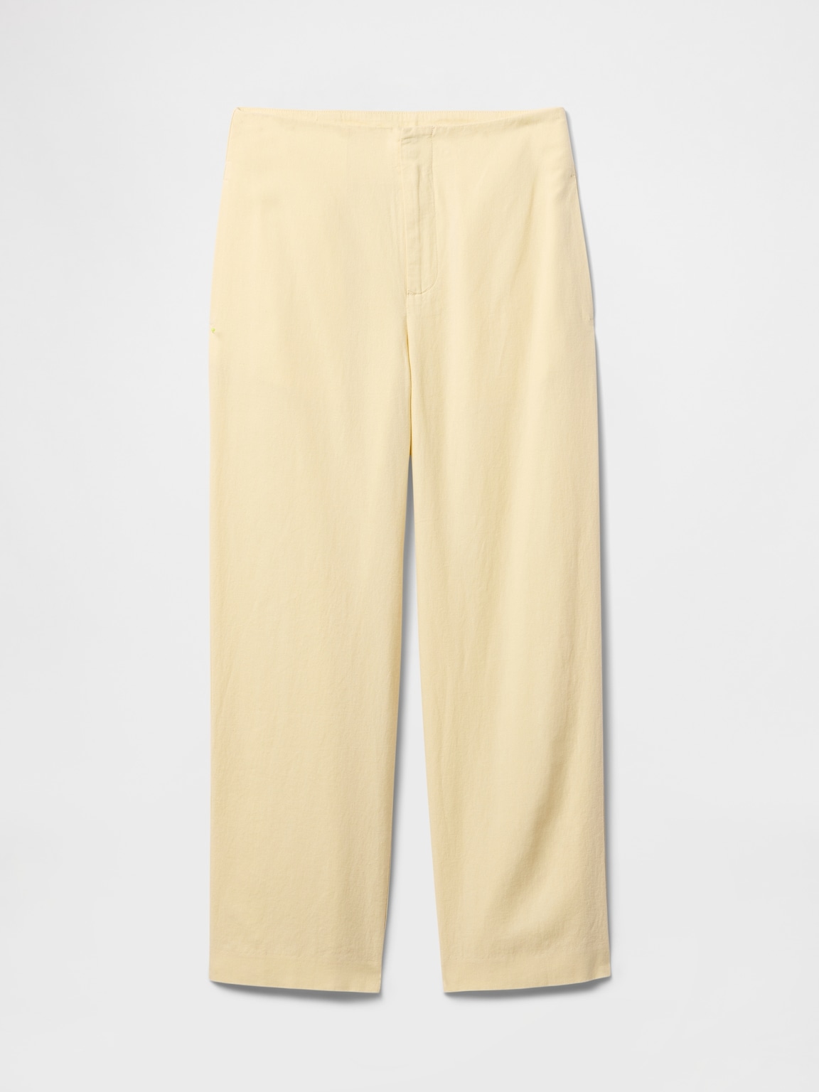 Linen-Blend Relaxed Straight Ankle Pants