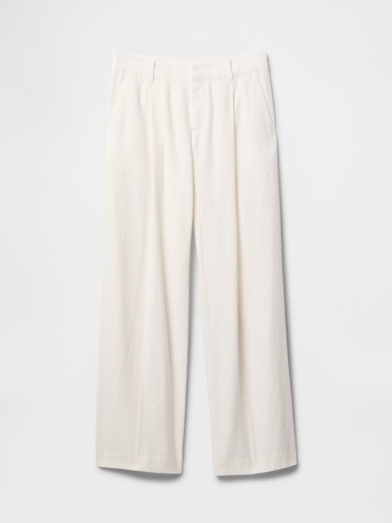 365 Low Rise Linen-Blend Trousers