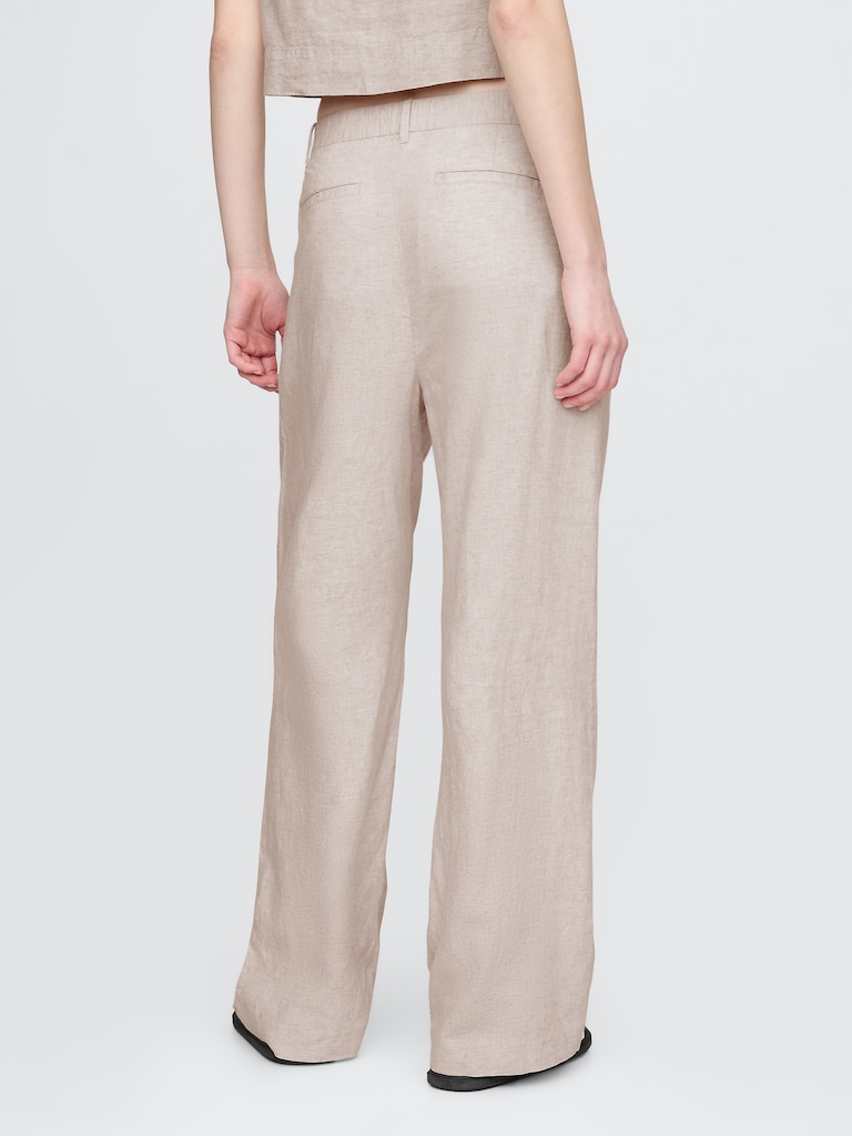 365 High Rise Linen-Blend Trousers