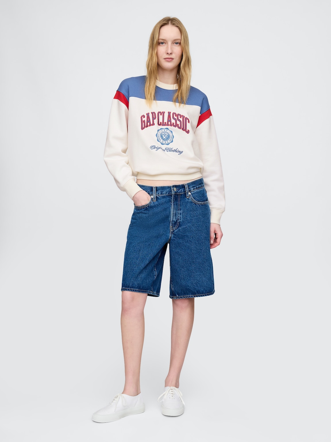VintageSoft Gap Logo Tunic Sweatshirt